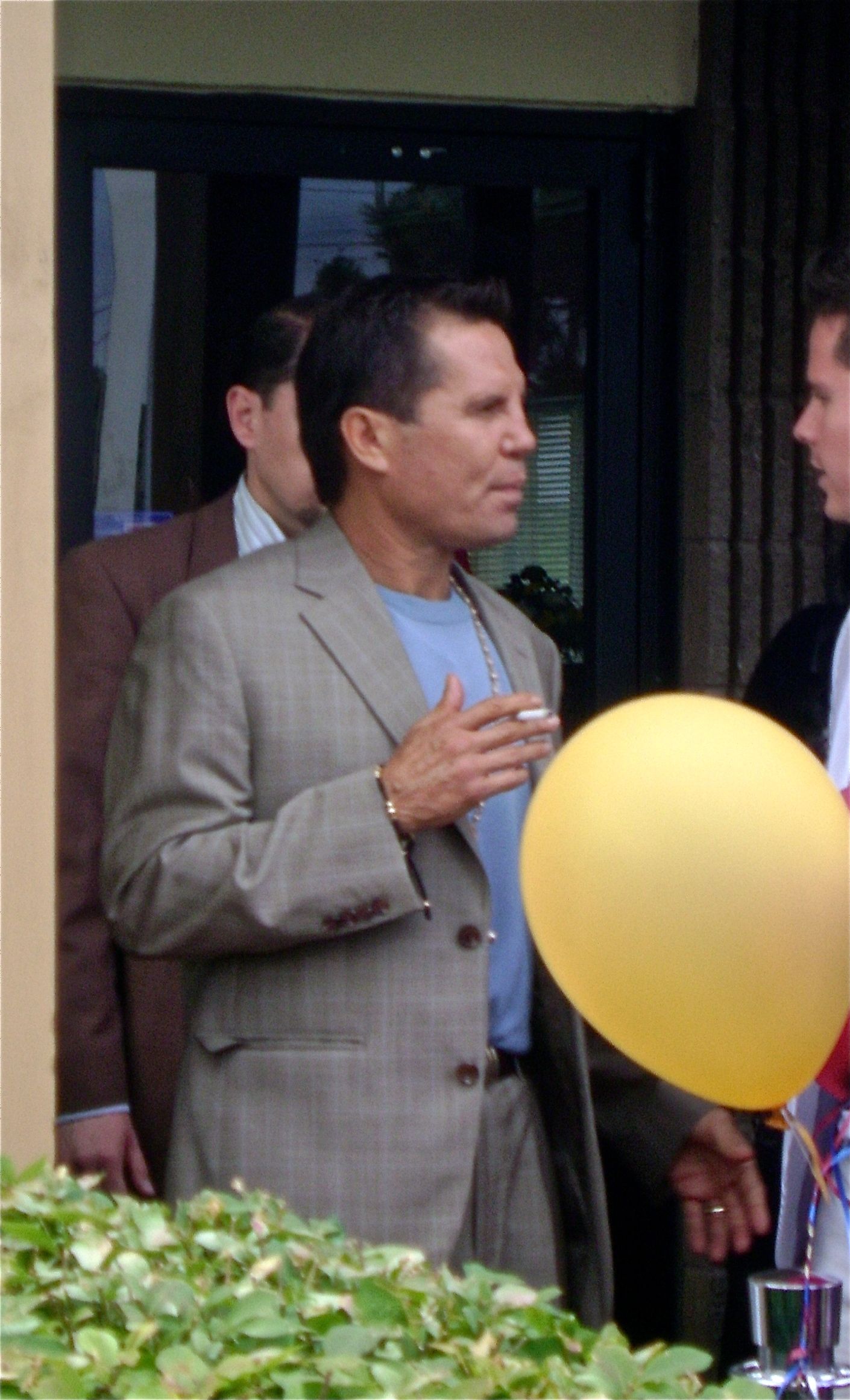 Julio Cesar Chavez with cigarette